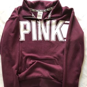 PINK Burgundy quarter zip